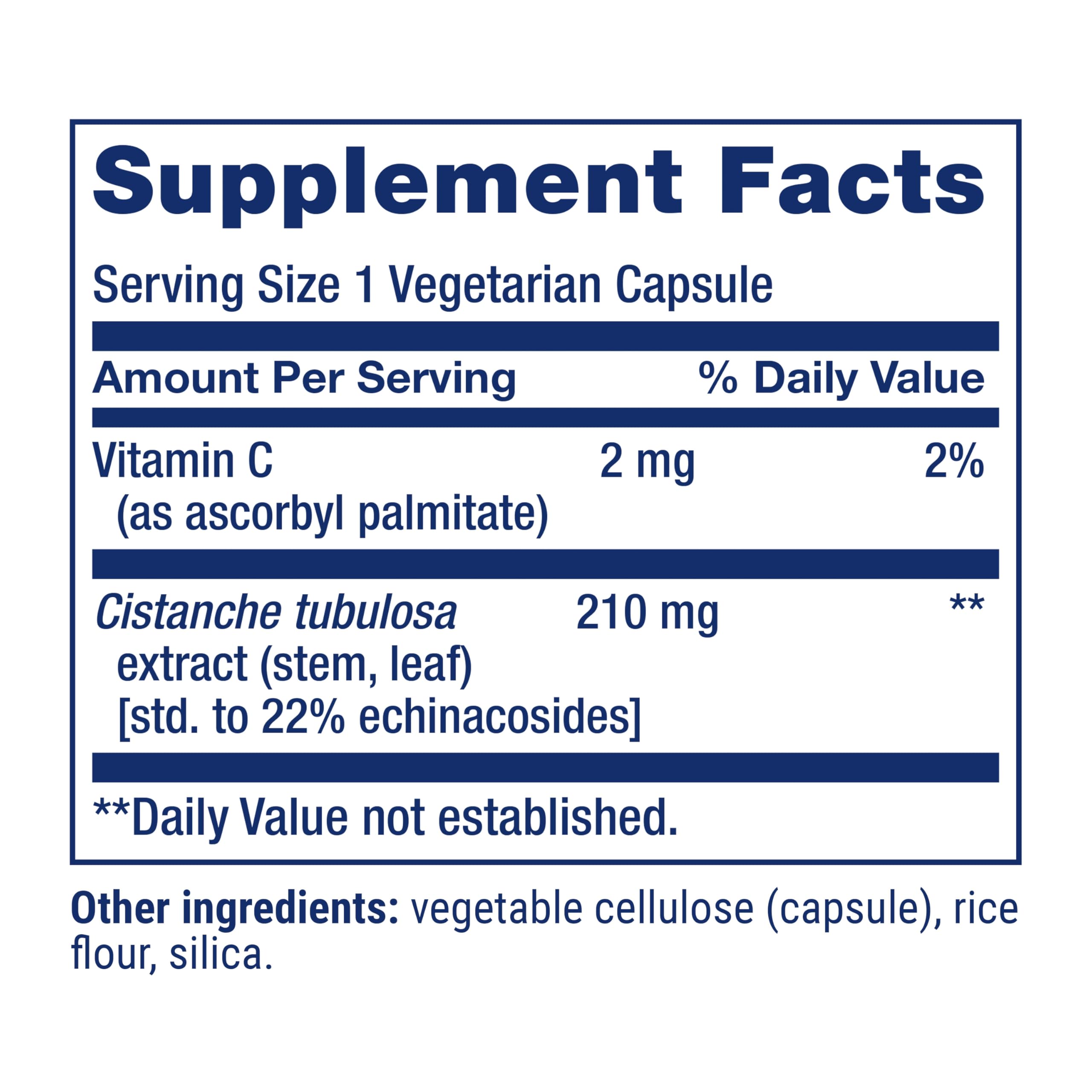 Life Extension Standardized Cistanche 210mg Capsules packaging