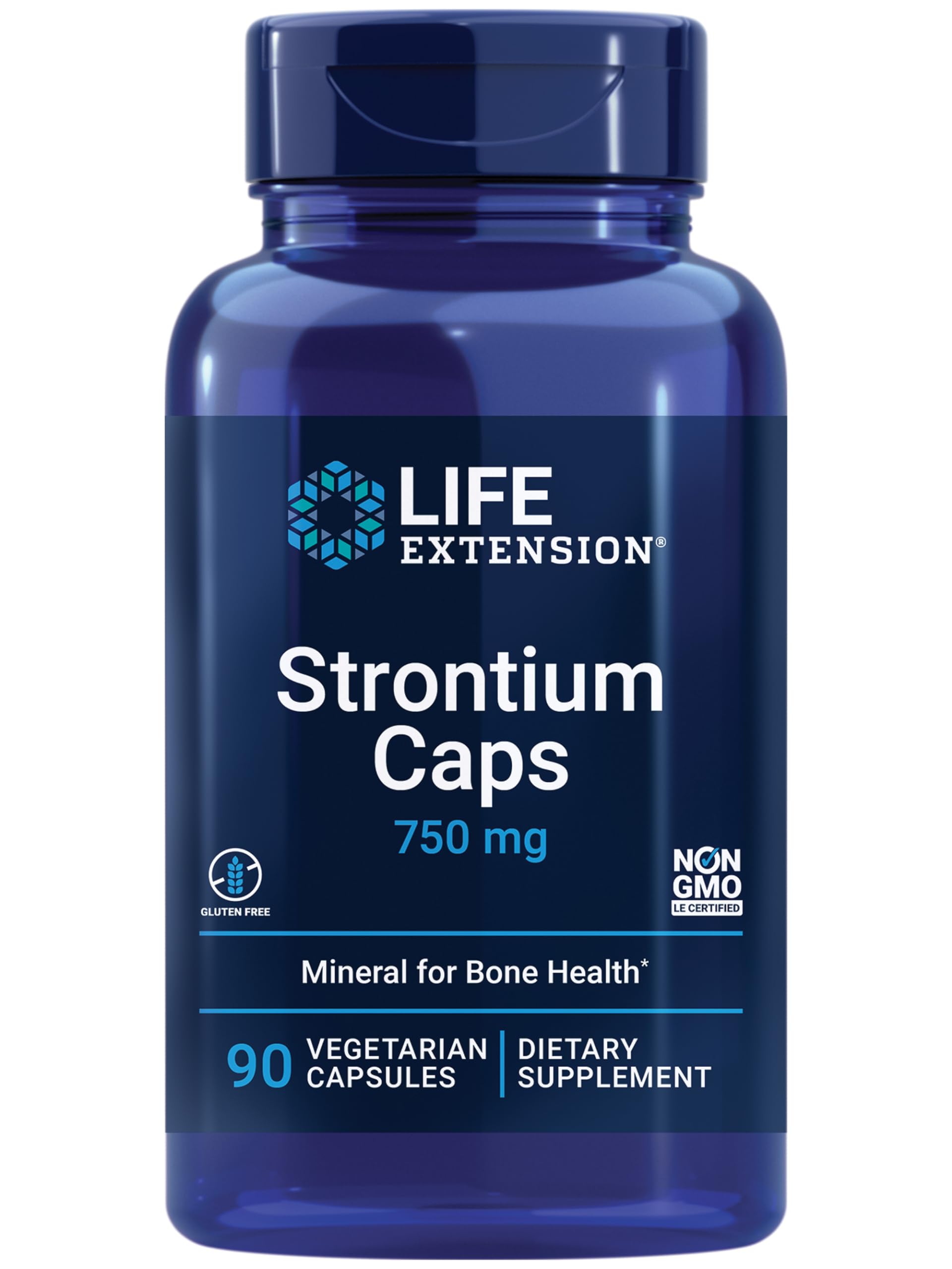 Life Extension Strontium Caps 750mg bottle front view
