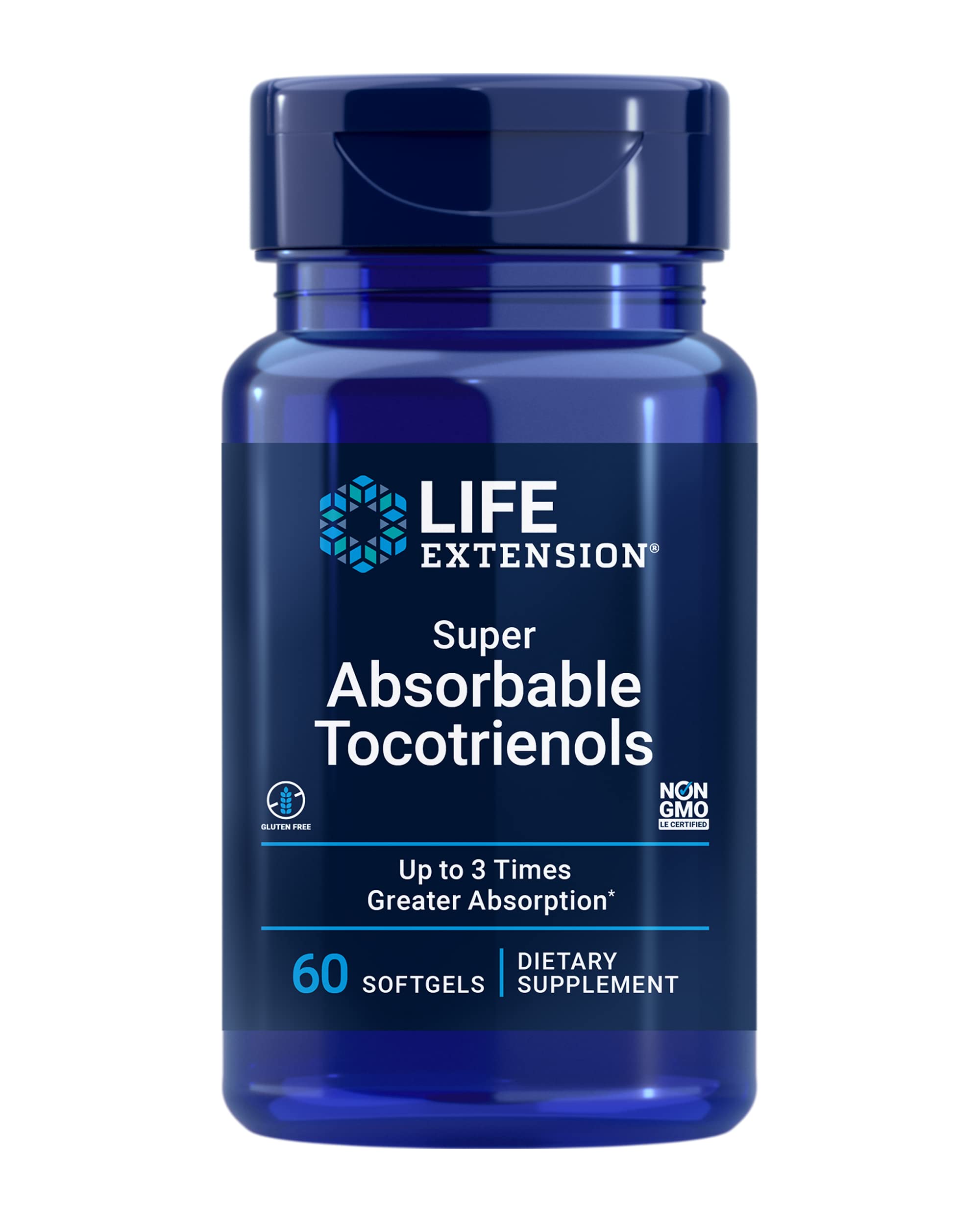 Life Extension Super Absorbable Tocotrienols 60 softgels front view