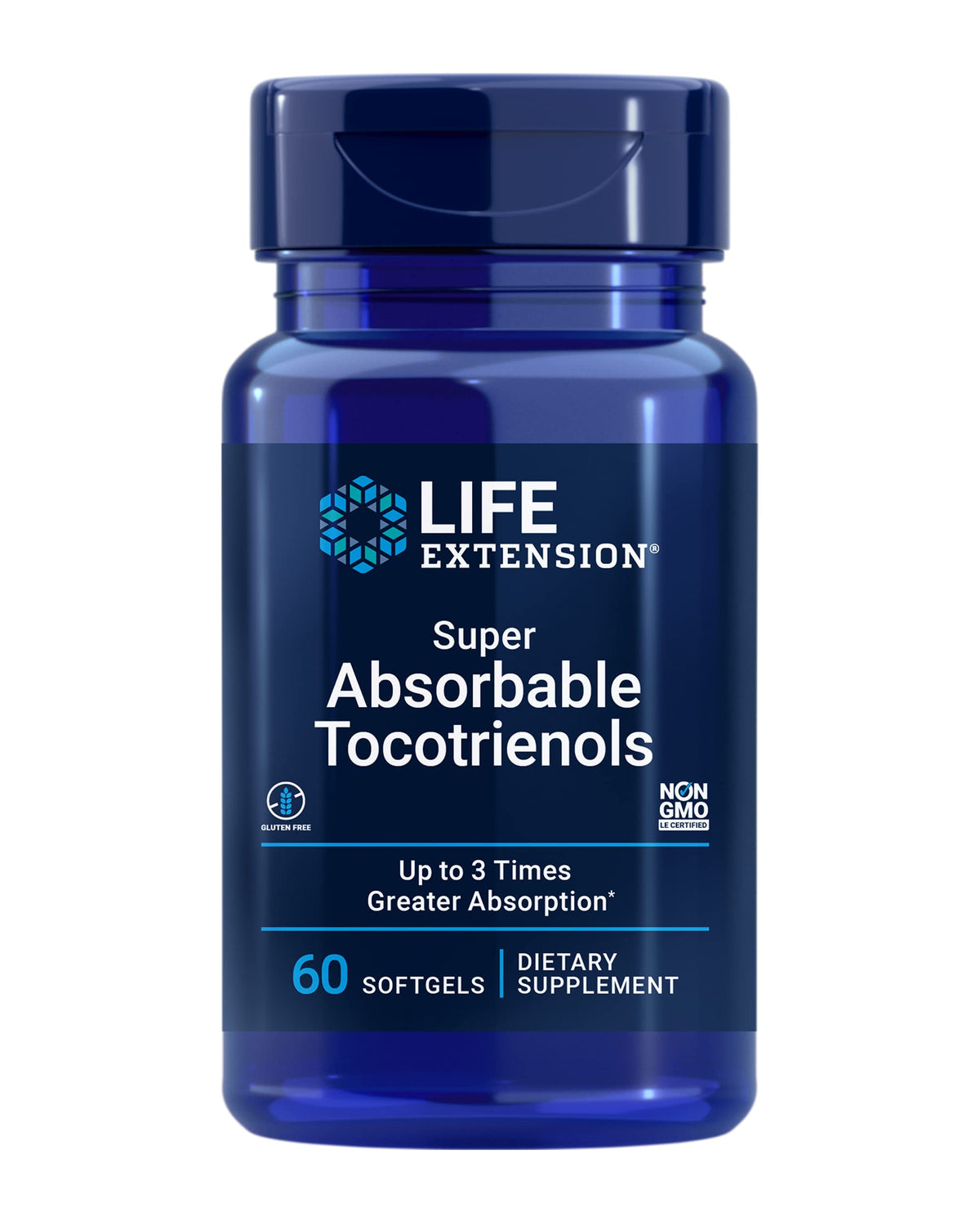 Life Extension Super Absorbable Tocotrienols 60 softgels front view
