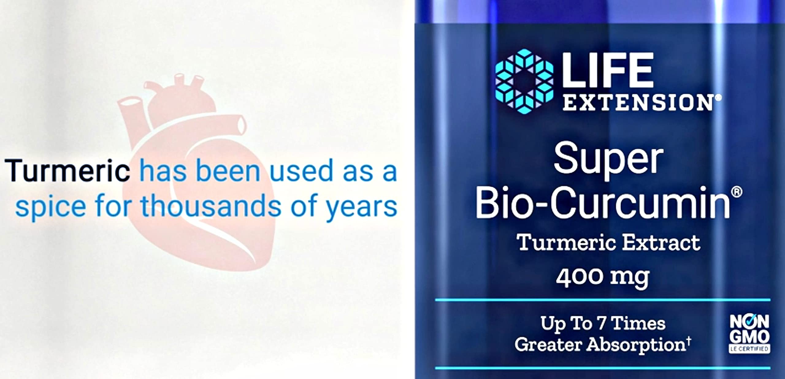 Life Extension Super Bio Curcumin 400mg Capsules opened bottle