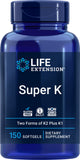 Life Extension Super K Vitamin K Supplement 150 Softgels front view