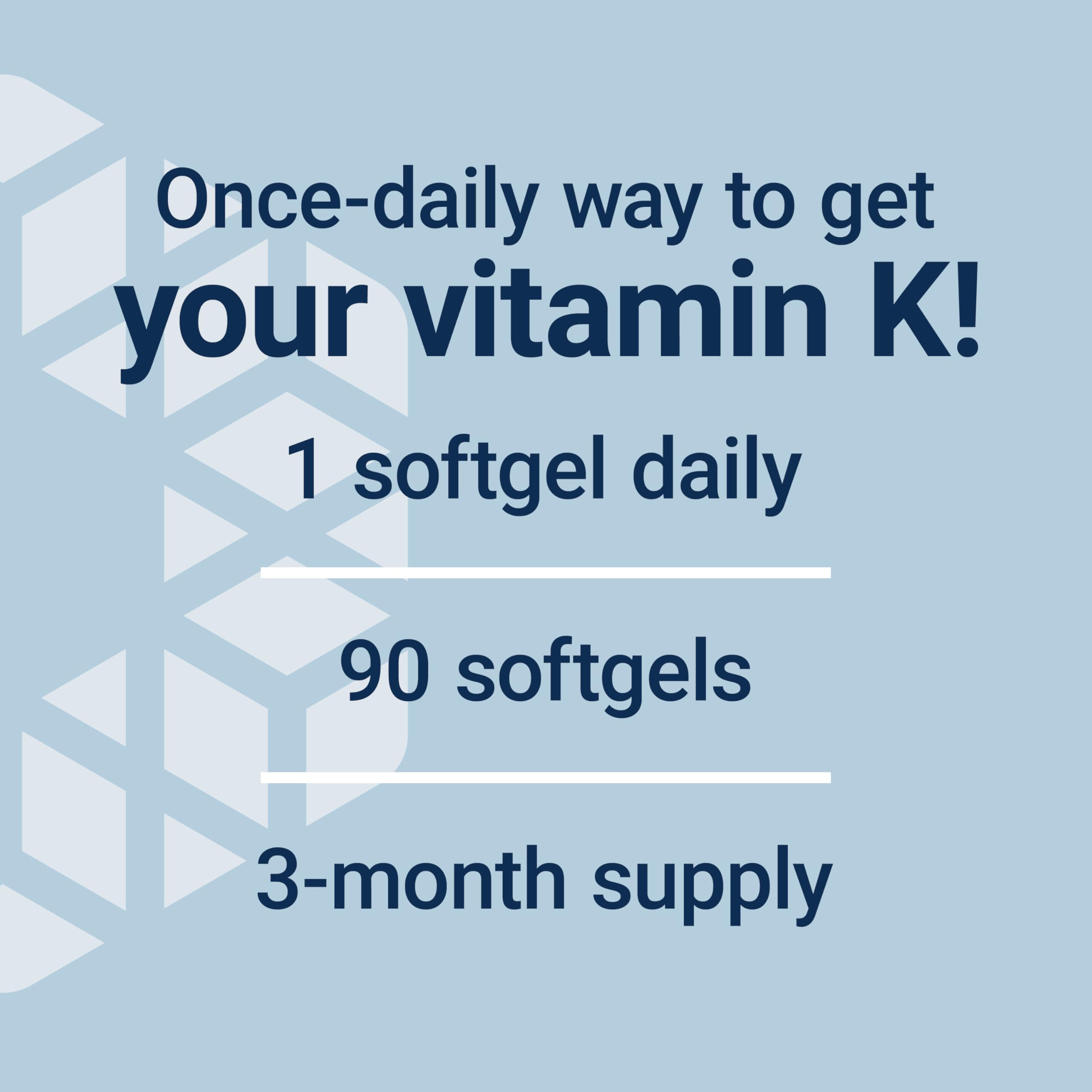 Life Extension Super K Vitamin K1 and K2 supplement softgels on a table