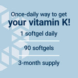 Life Extension Super K Vitamin K1 and K2 supplement softgels on a table