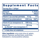Life Extension Super K Vitamin K1 and K2 supplement softgels side view