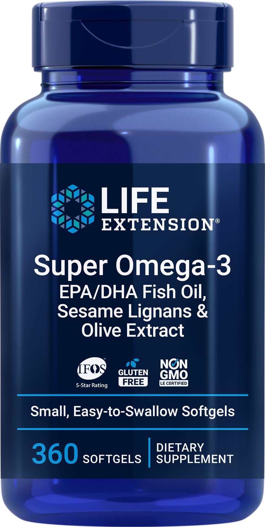 Life Extension Super Omega-3 Fish Oil 2000mg front view of packaging
