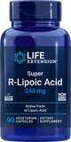 Life Extension Super R-Lipoic Acid 240 mg 90 vegetarian capsules front view