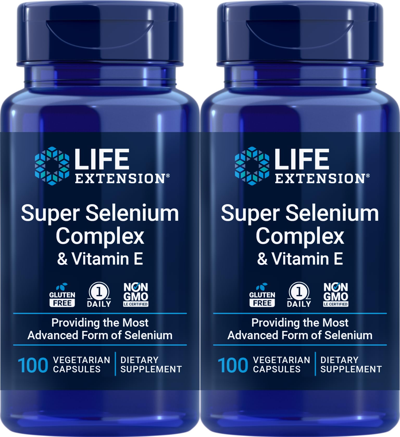 Life Extension Super Selenium Complex 200 mcg & Vitamin E front view of packaging