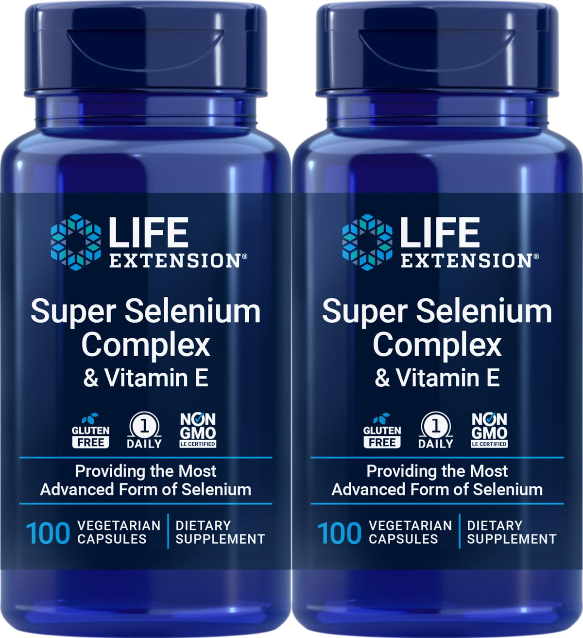 Life Extension Super Selenium Complex 200 mcg & Vitamin E front view of packaging