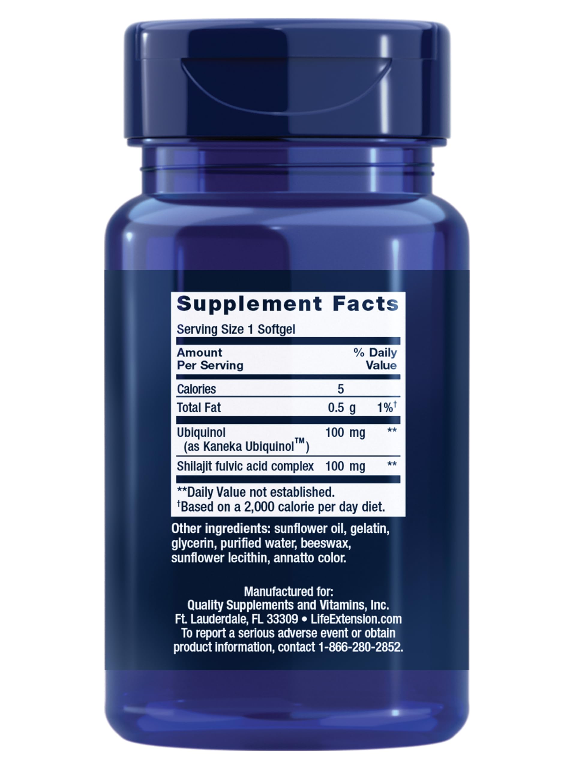 Life Extension Super Ubiquinol CoQ10 100mg packaging side view