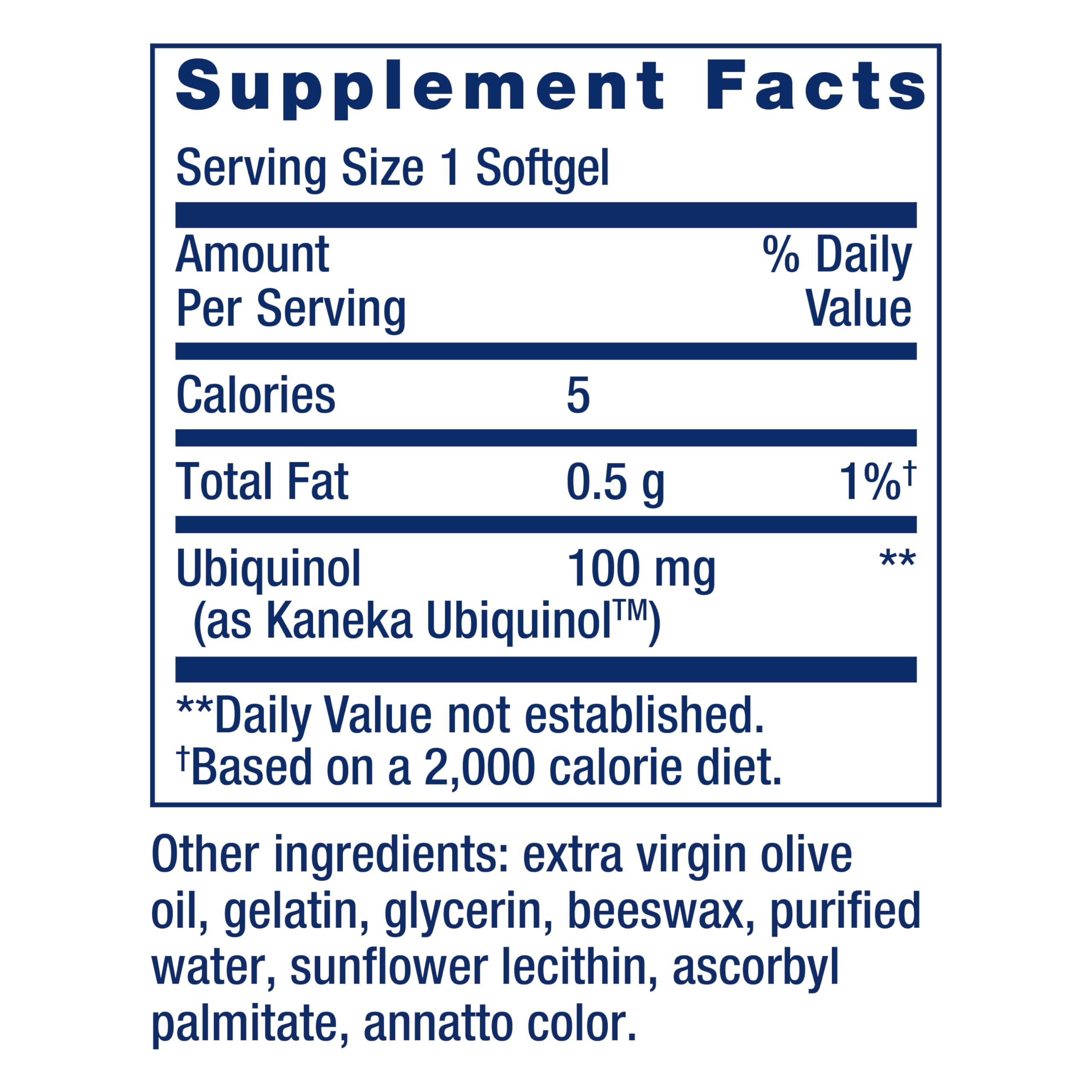 Life Extension Super Ubiquinol CoQ10 100mg softgels side view