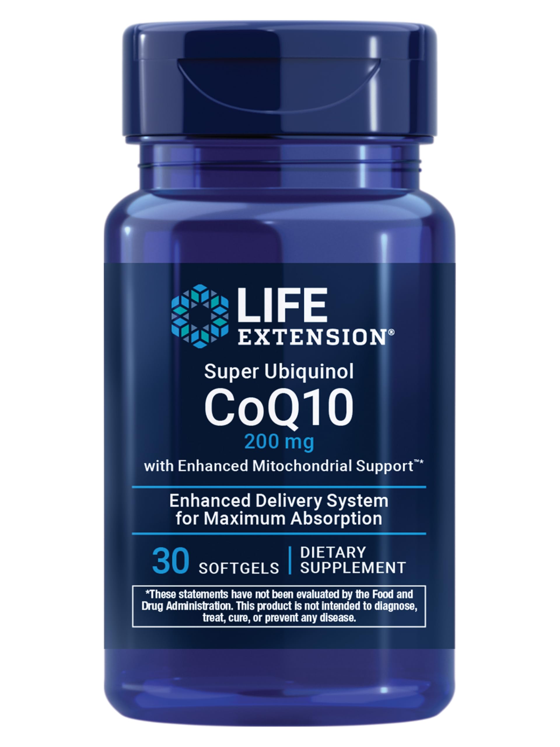 Life Extension Super Ubiquinol CoQ10 200mg front view