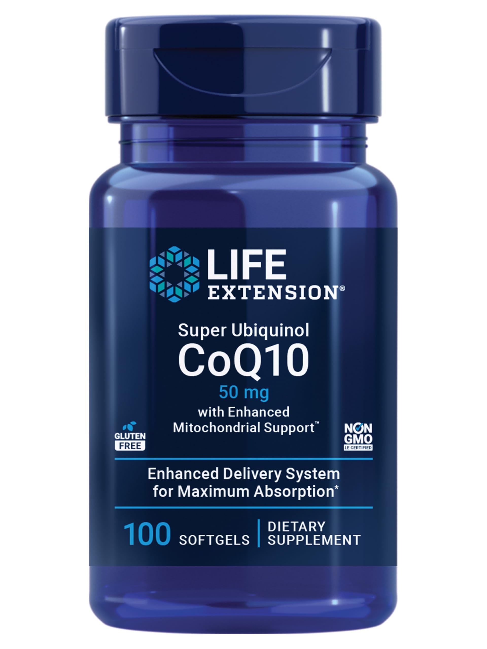 Life Extension Super Ubiquinol CoQ10 50mg softgel front view