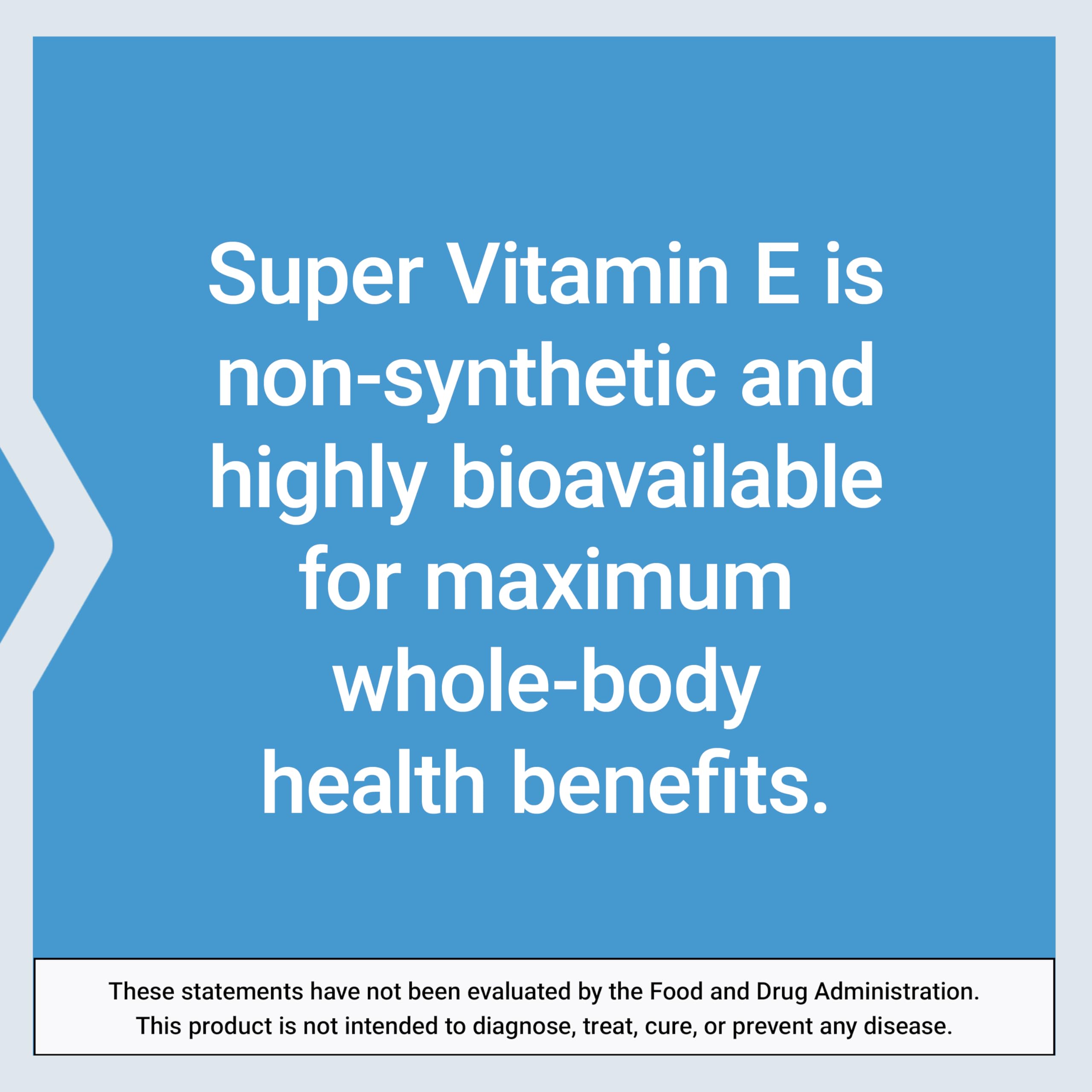 Life Extension Super Vitamin E 400IU Softgels back view