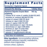 Life Extension support Super daily Enzymes back view with ingredient list