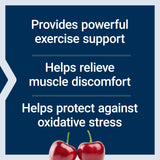 Life Extension Tart Cherry Powder 480mg capsules on a wooden table