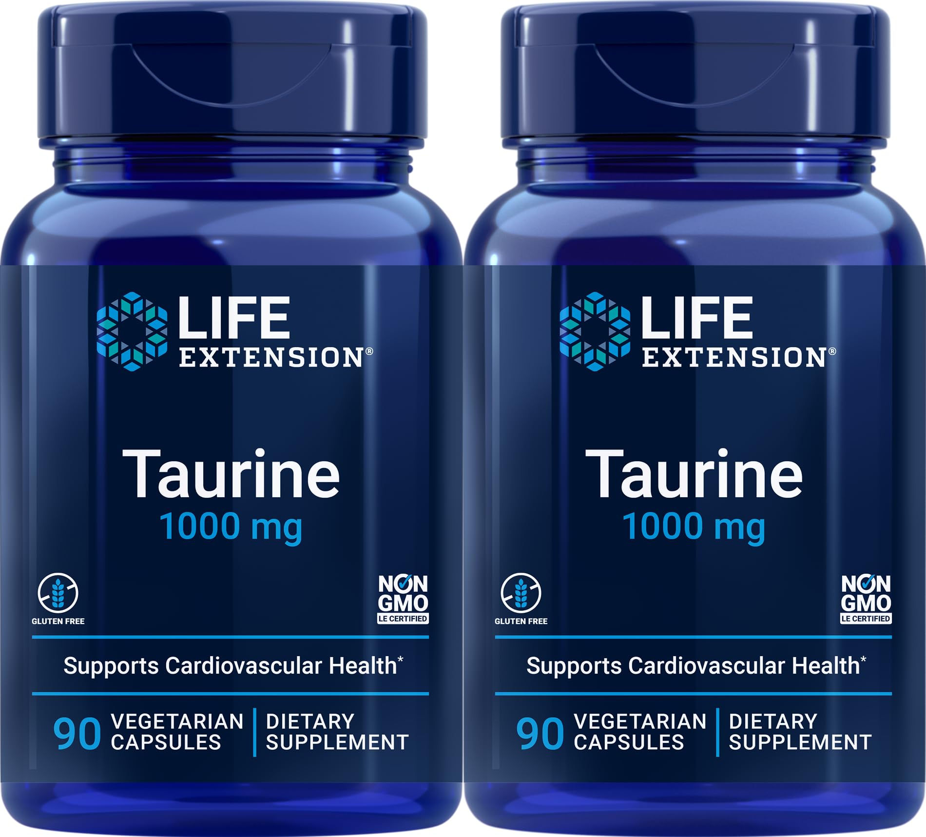 Life Extension Taurine 1,000 mg vegetarian capsules front view