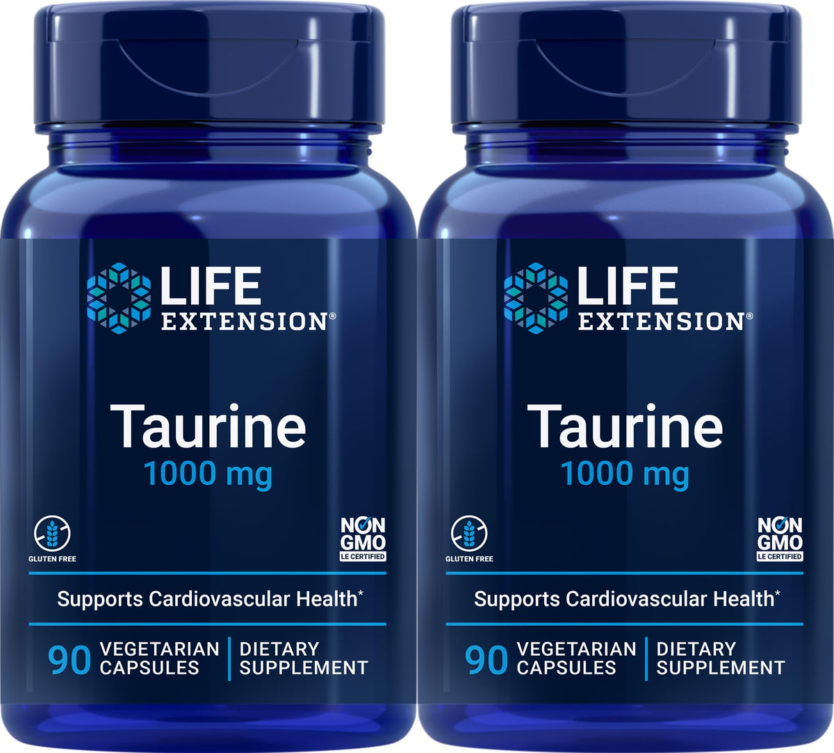 Life Extension Taurine 1,000 mg vegetarian capsules front view