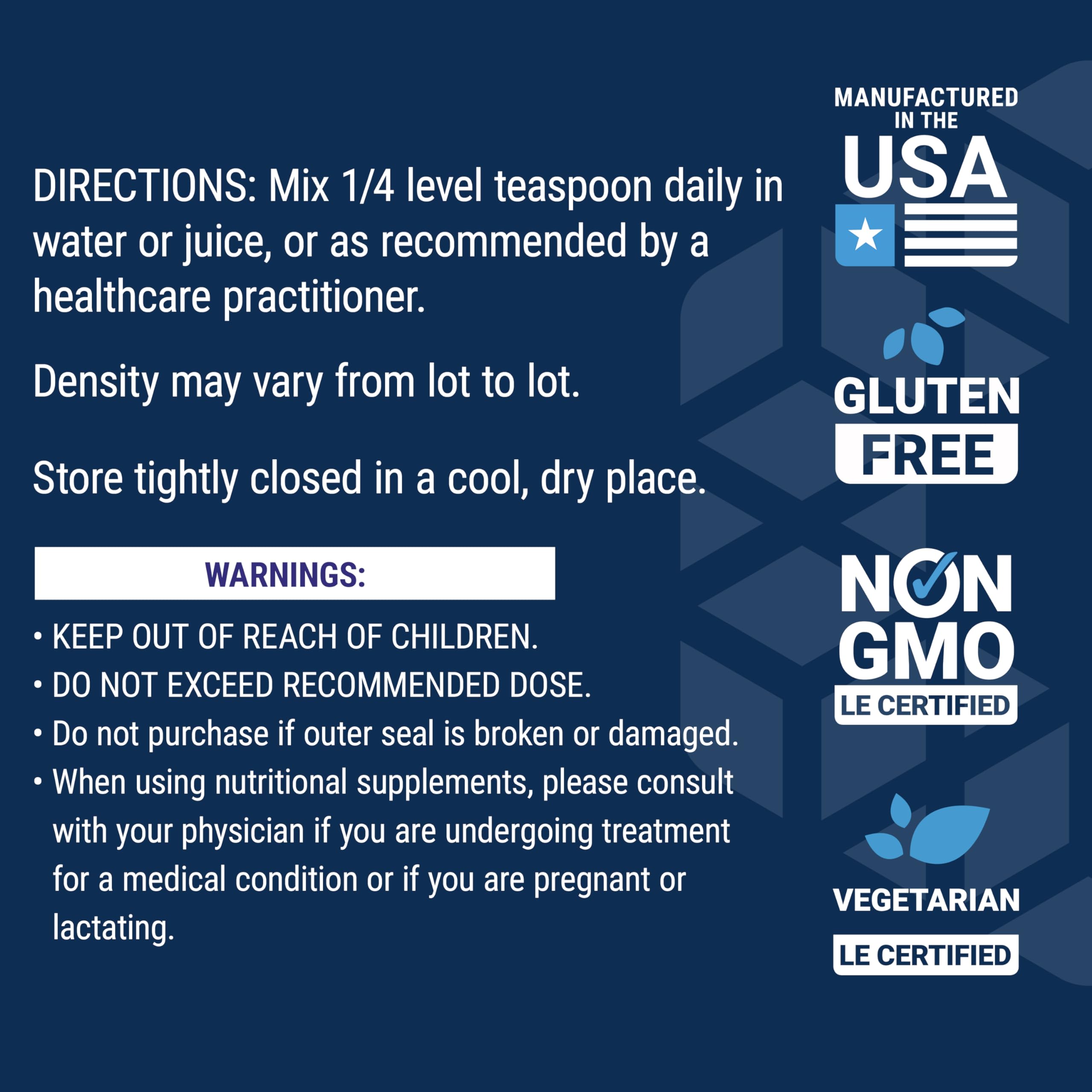 Life Extension Taurine Supplement 750mg ingredients list