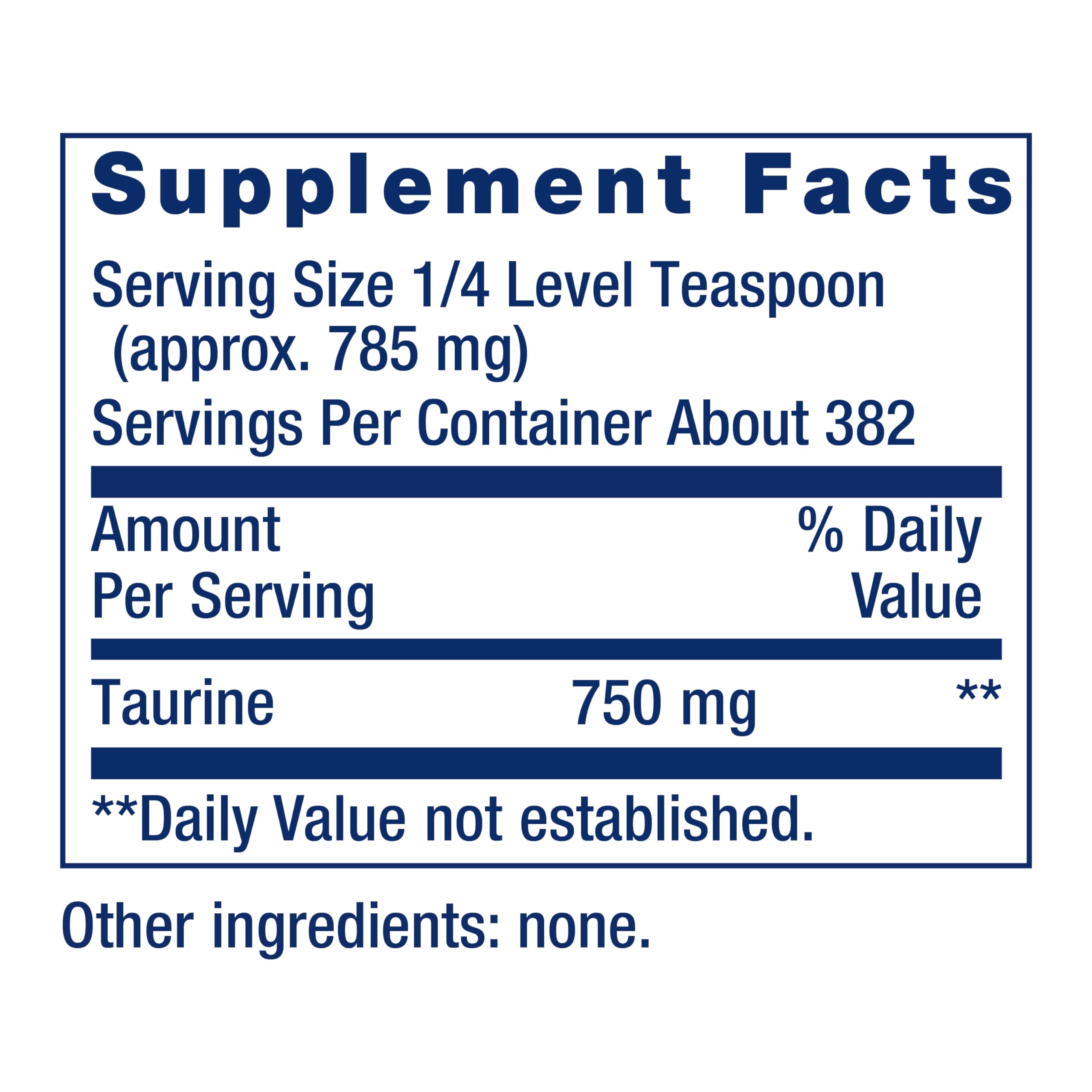 Life Extension Taurine Supplement 750mg packaging