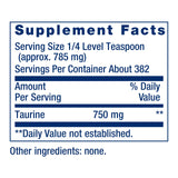 Life Extension Taurine Supplement 750mg packaging