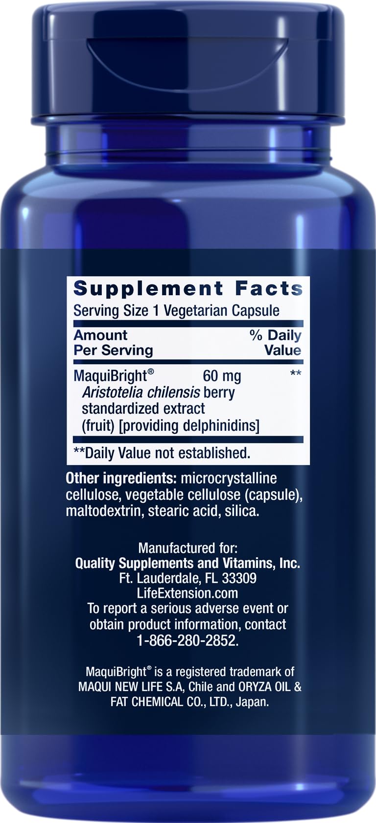 Life Extension Tear Support with MaquiBright vegetarian capsules close-up