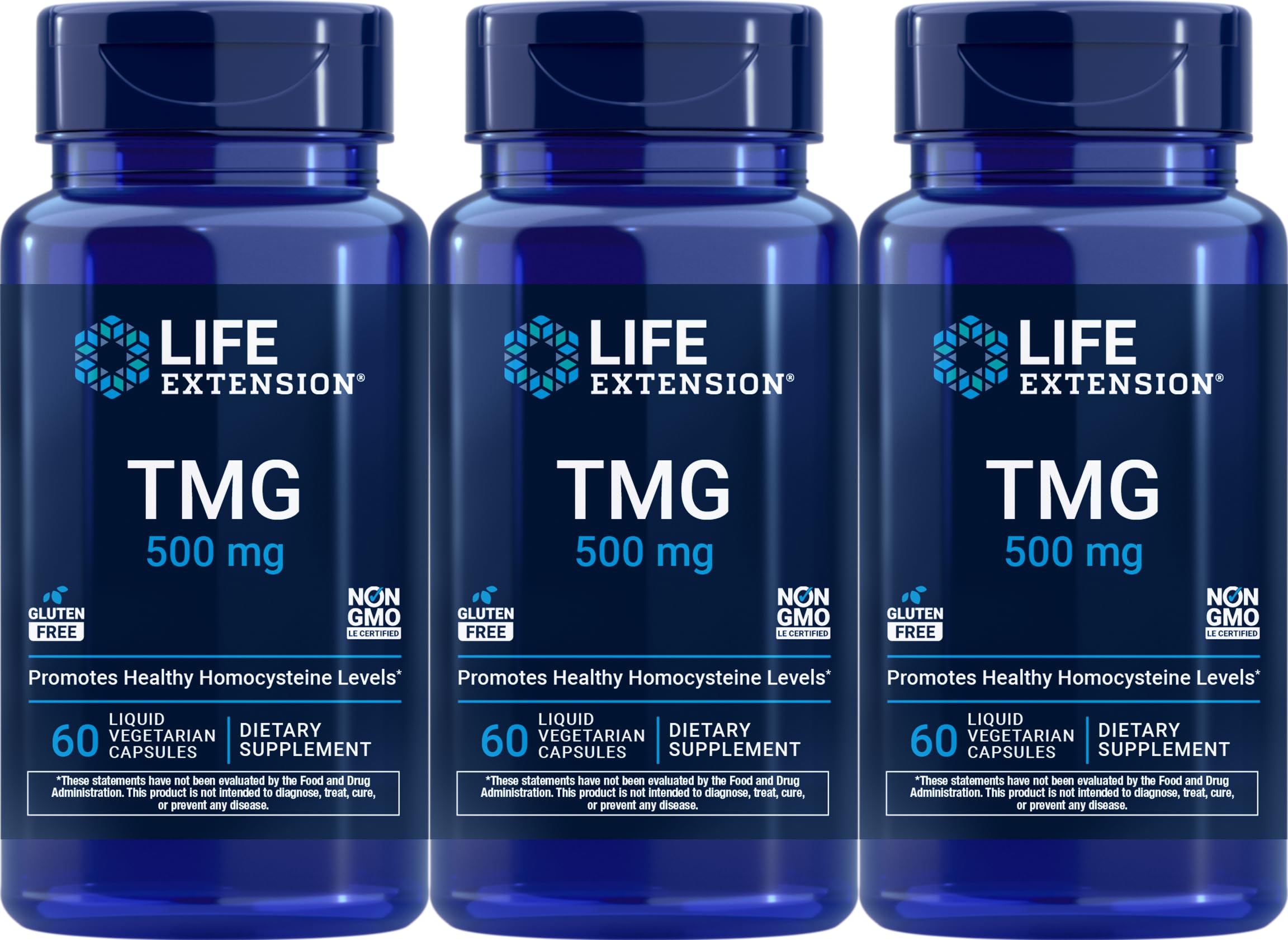 Life Extension TMG 500 mg Liquid Vegetarian Capsules front view