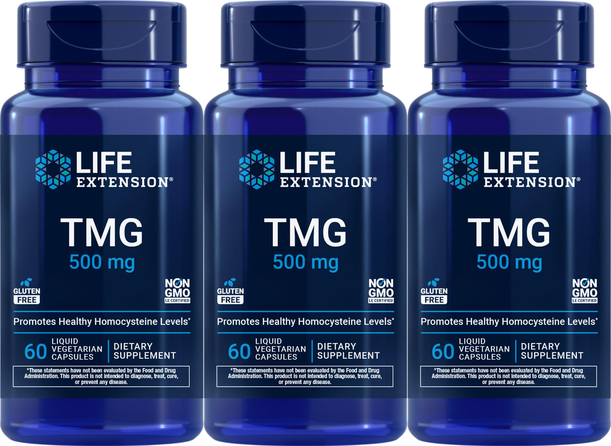 Life Extension TMG 500 mg Liquid Vegetarian Capsules front view