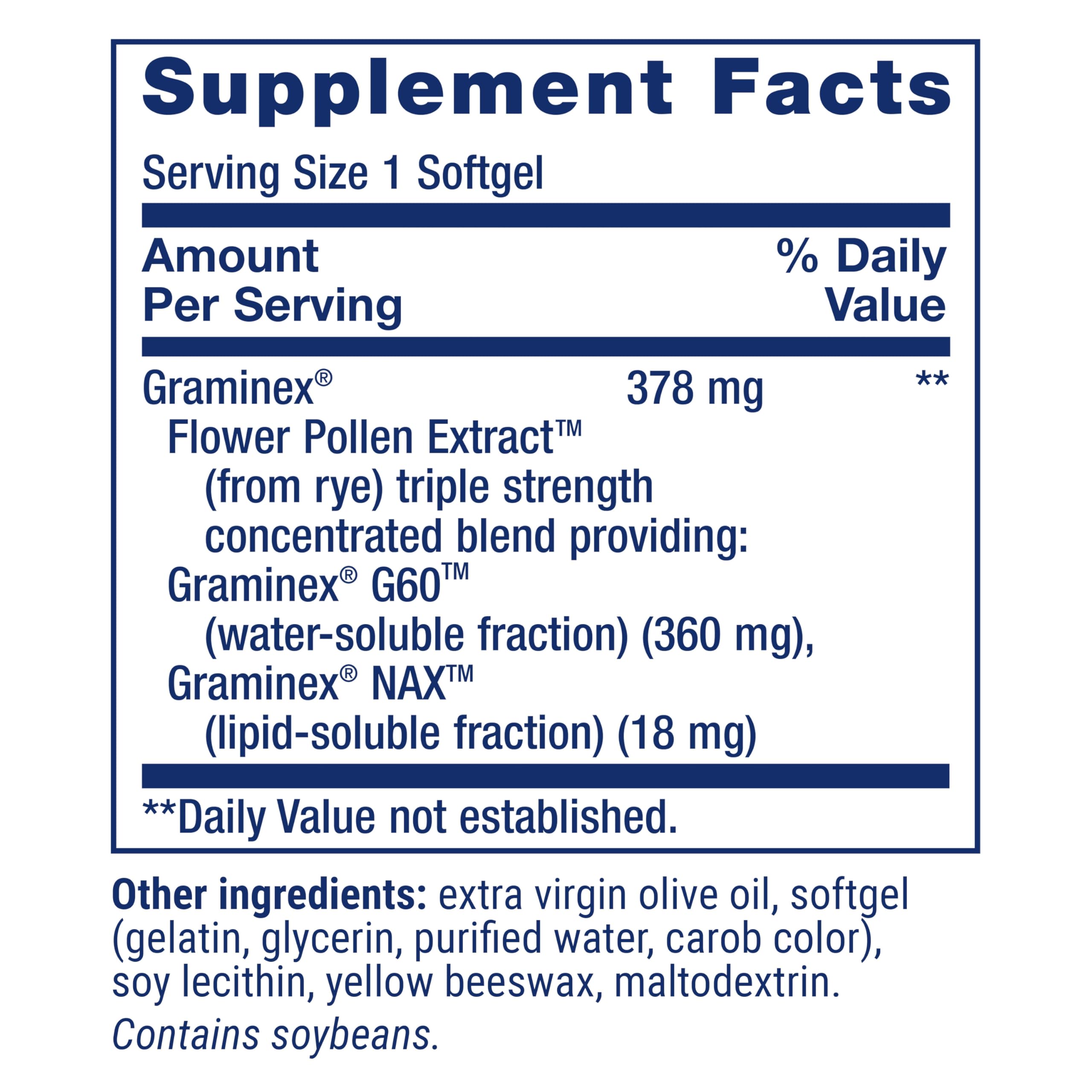 Life Extension Triple Strength ProstaPollen™ softgels on a wooden table