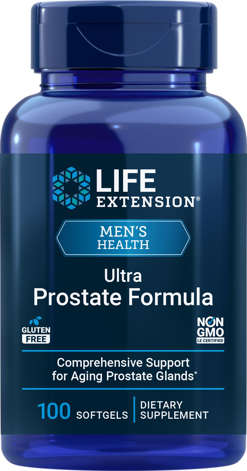Life Extension Ultra Prostate Formula 100 Softgels front view
