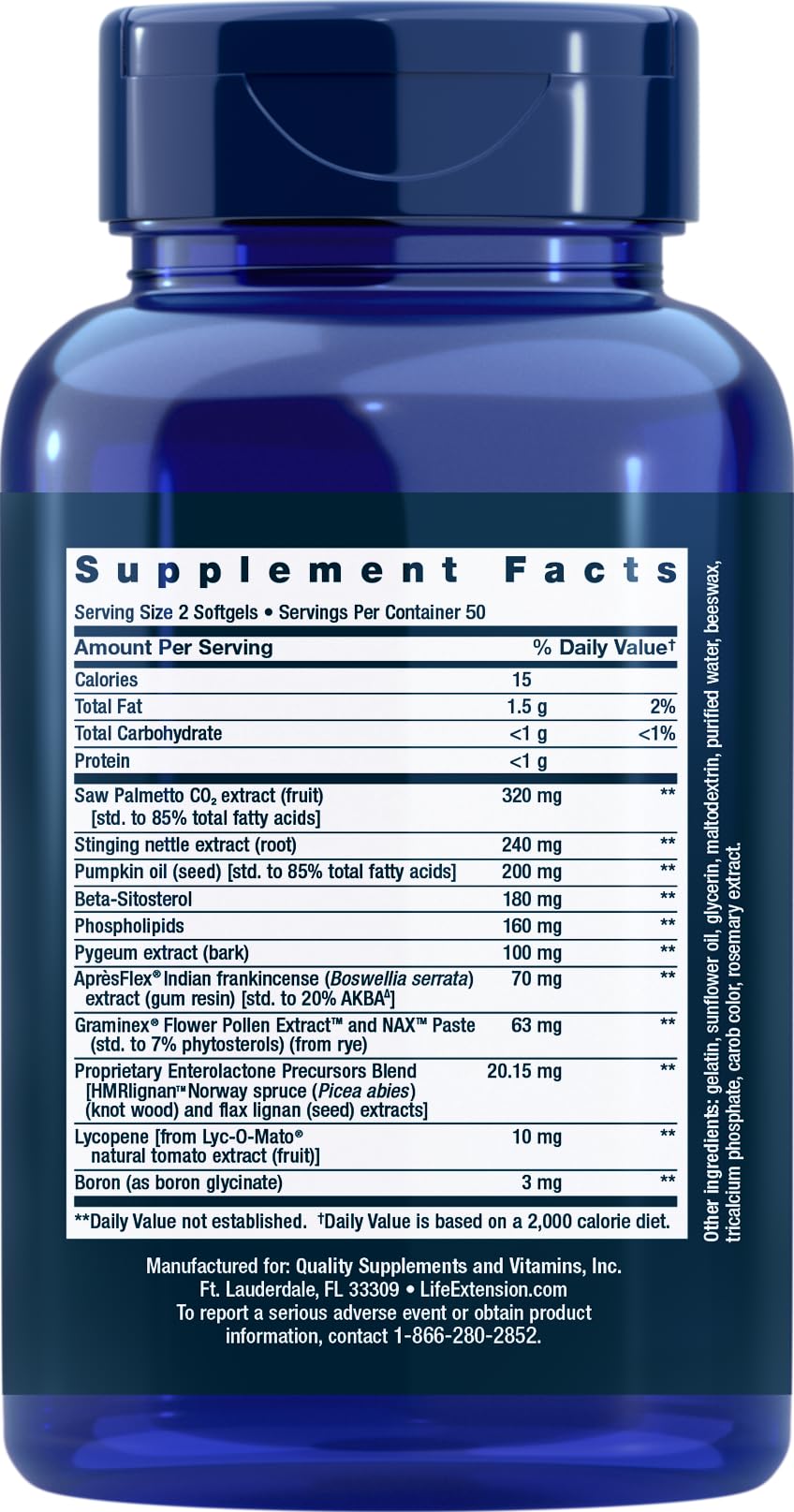 Life Extension Ultra Prostate Formula softgel close-up