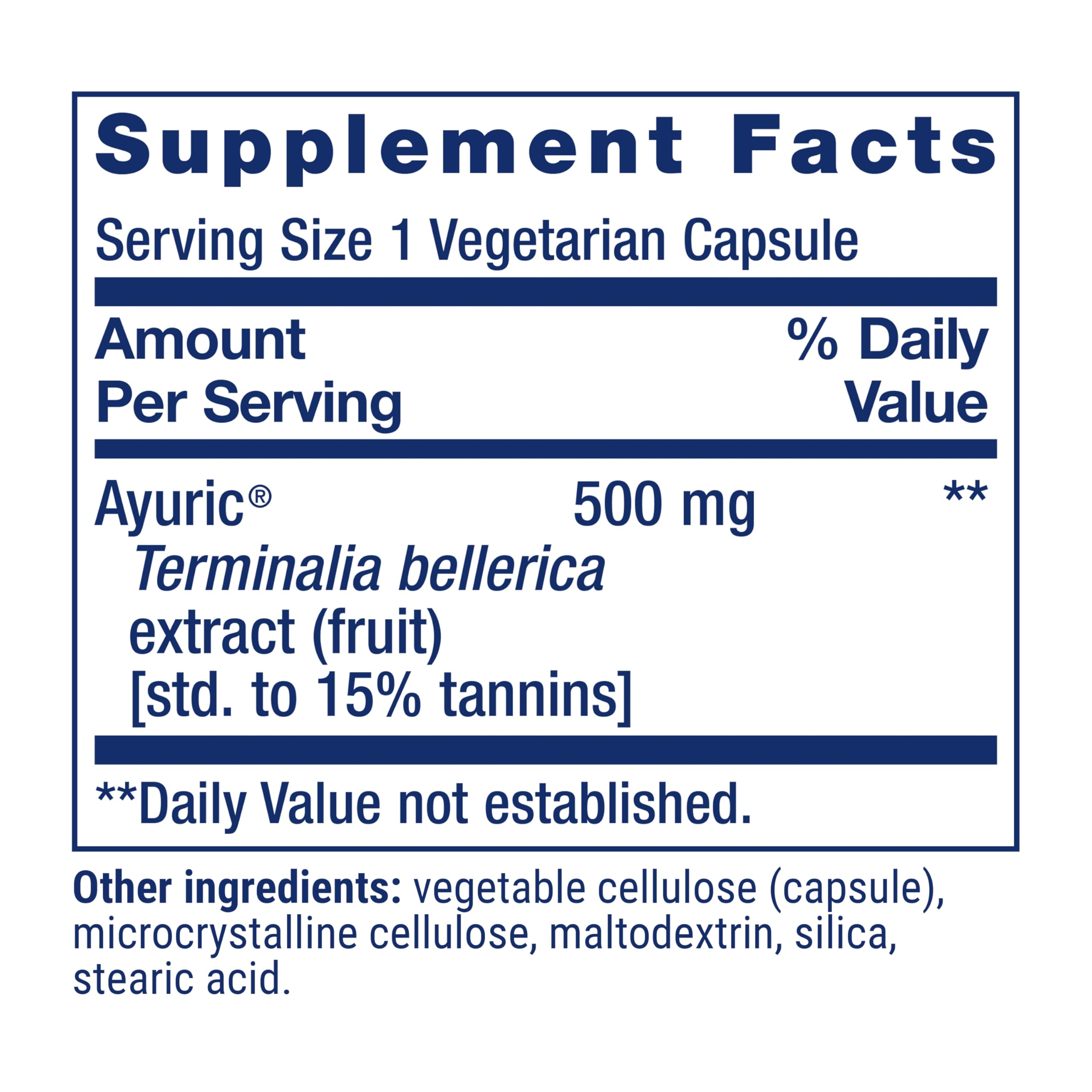 Life Extension Uric Acid Control 500mg back view of packaging