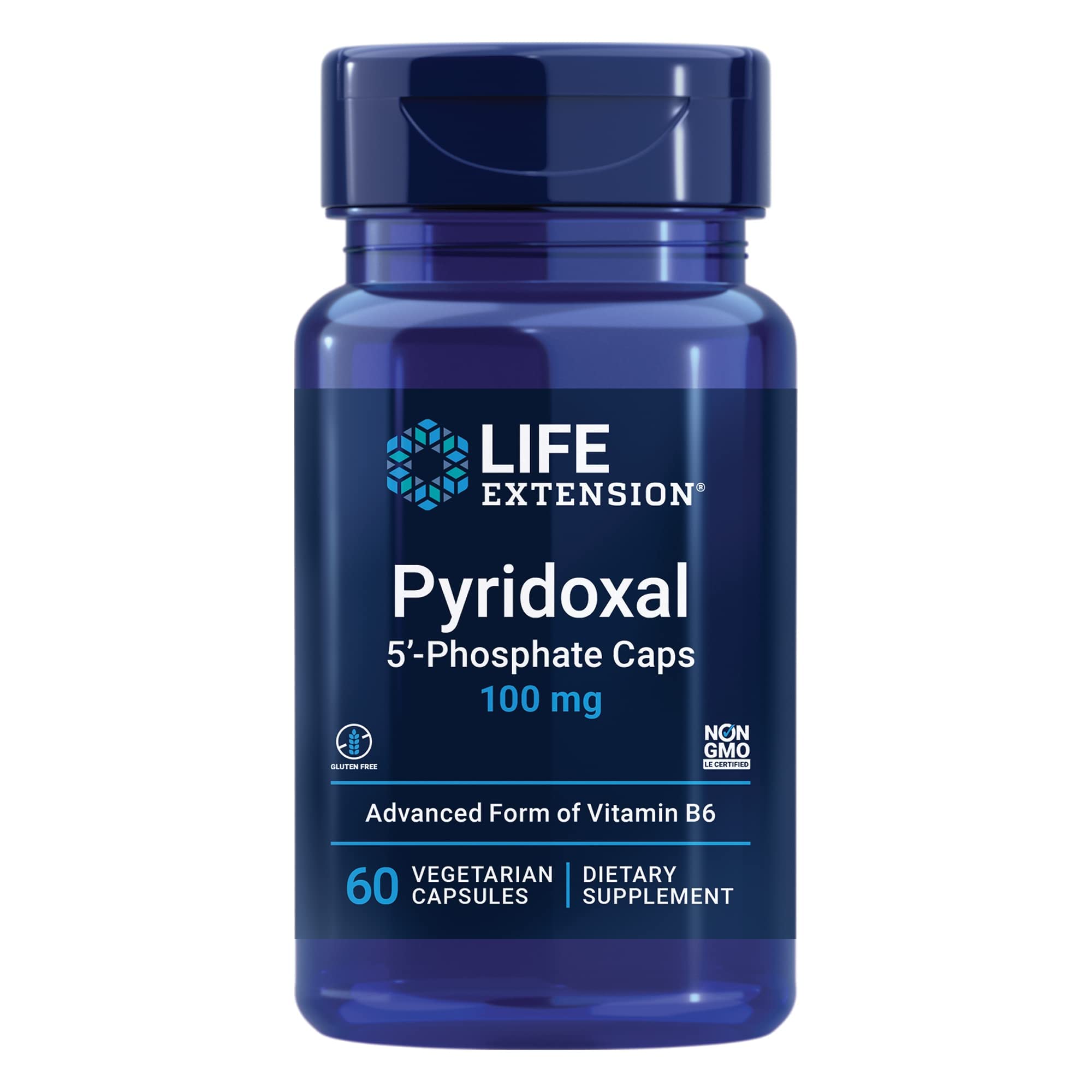 Life Extension Vitamin B6 Pyridoxal 5'-Phosphate 100mg front view