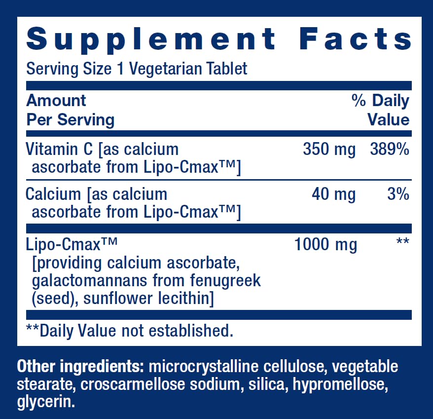 Life Extension Vitamin C 24-Hour Liposomal Hydrogel Formula 350mg tablet close-up
