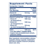 Life Extension Vitamin D3 & K2 with Iodine 125mcg back view