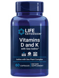 Life Extension Vitamin D3 & K2 with Iodine 125mcg front view