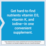 Life Extension Vitamin D3 & K2 with Iodine 125mcg ingredients list