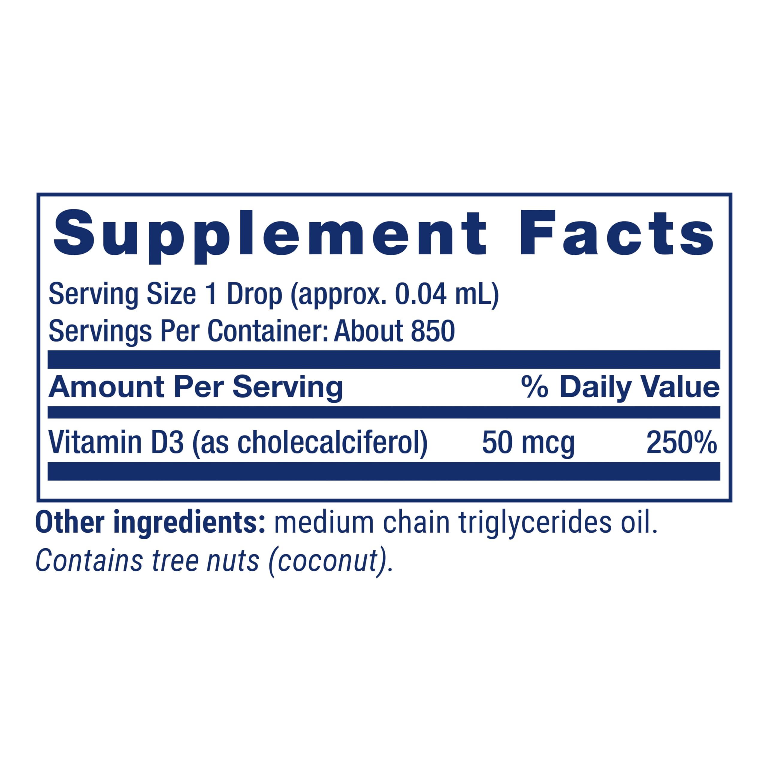 Life Extension Vitamin D3 Liquid Supplement 50 mcg dropper