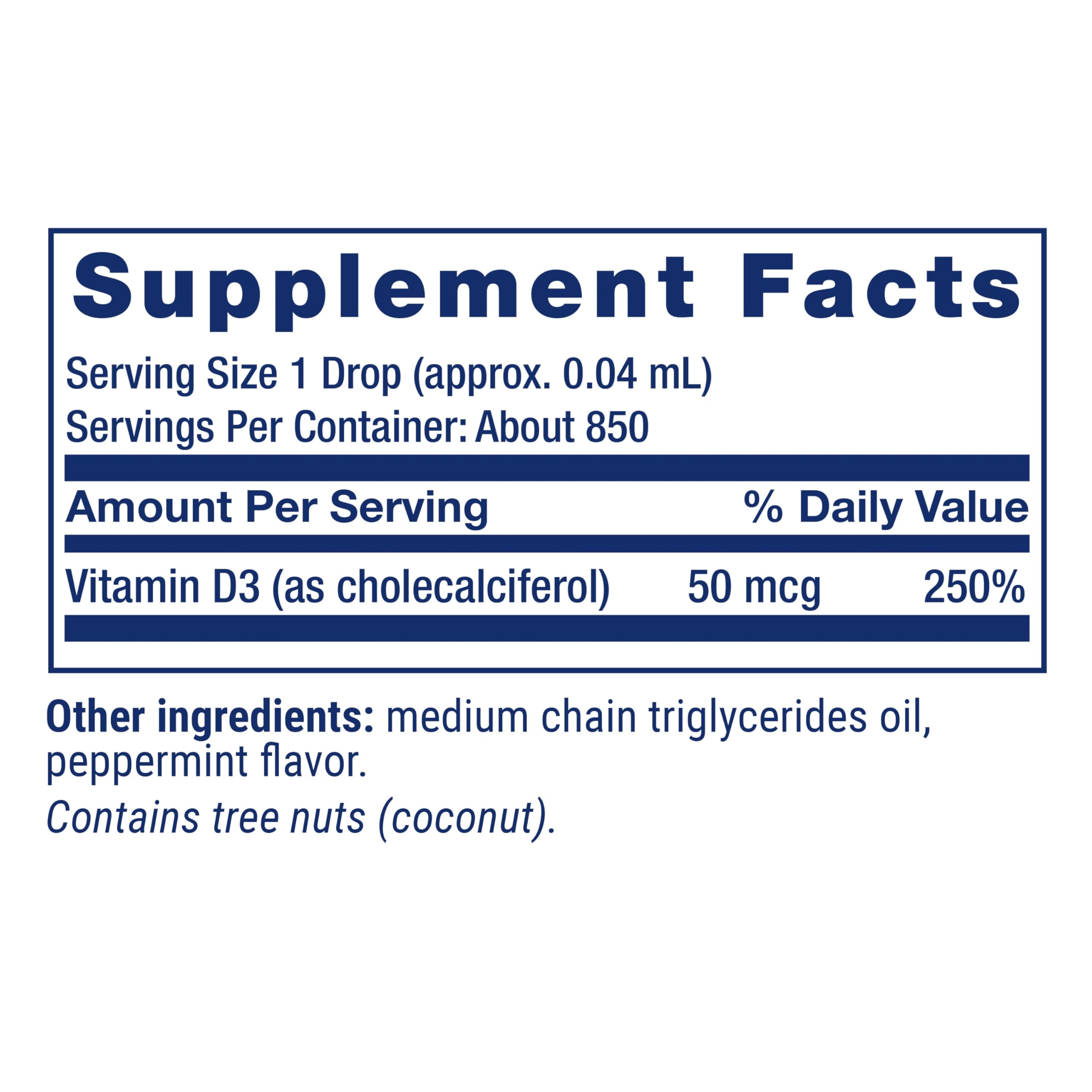 Life Extension Vitamin D3 Liquid Supplement 50 mcg dropper top