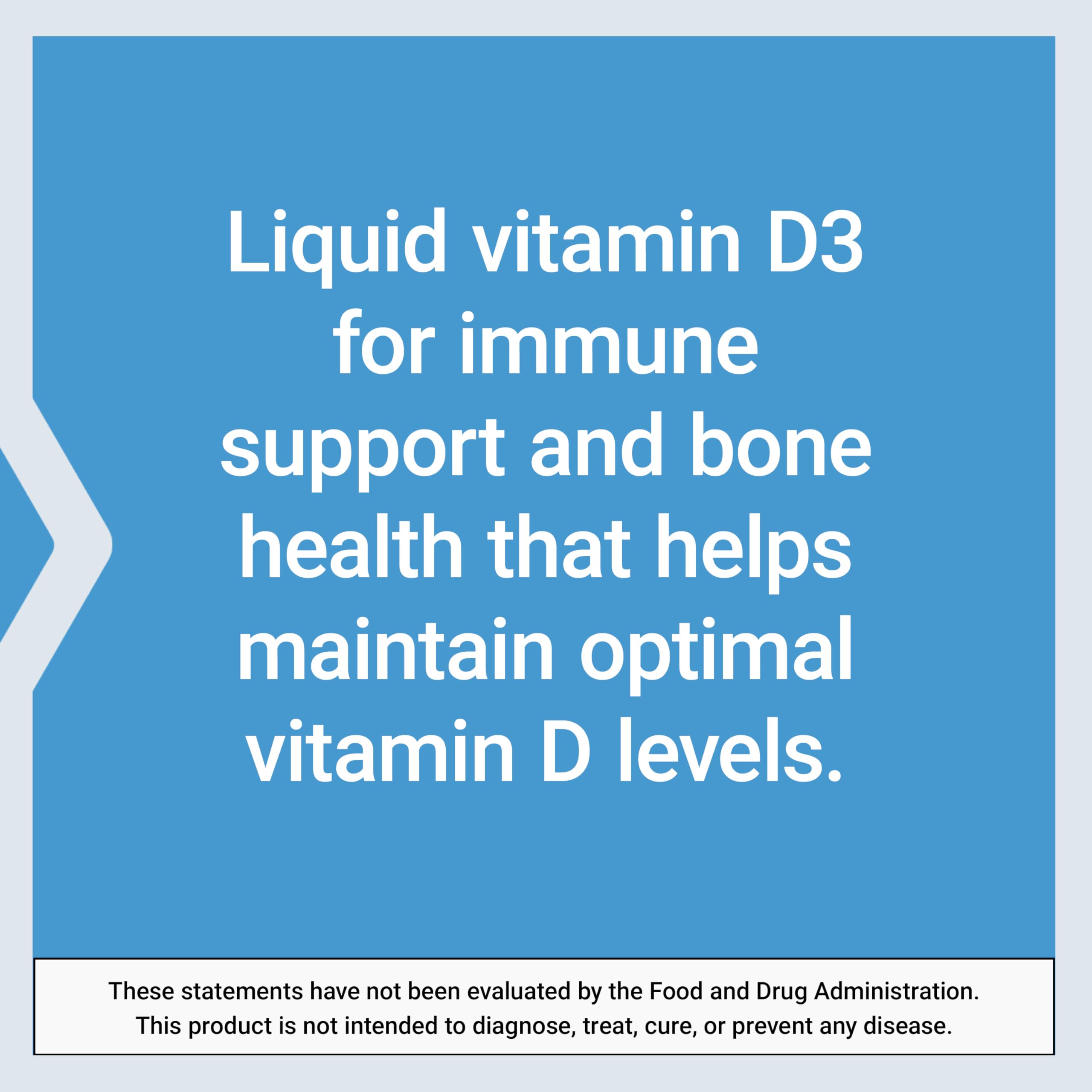 Life Extension Vitamin D3 Liquid Supplement 50 mcg on wooden table