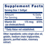 Life Extension Vitamin D3 Supplement 32g back view