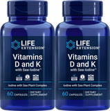 Life Extension Vitamins D and K with Sea-Iodine 60 Capsules front view