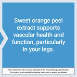 Life Extension Youthful Legs 450mg Diosmin softgels on a wooden table