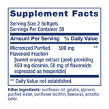Life Extension Youthful Legs 450mg Diosmin softgels side view