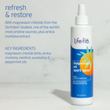 LIFE-FLO Magnesium Oil Spray 245g back view