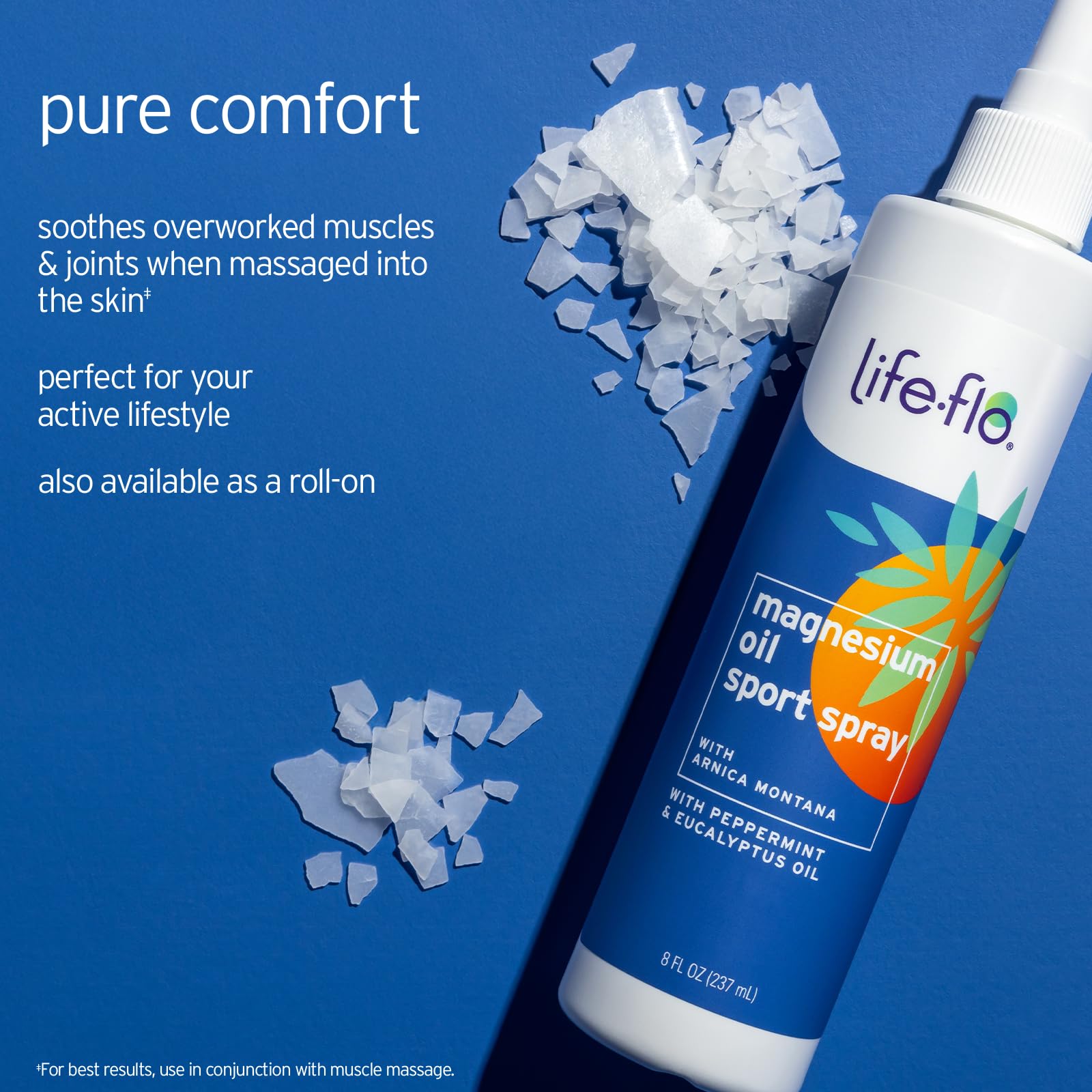 LIFE-FLO Magnesium Oil Spray 245g side view