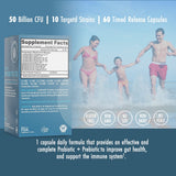 Life & Food Ultra Probiotic 50 capsules on a wooden surface