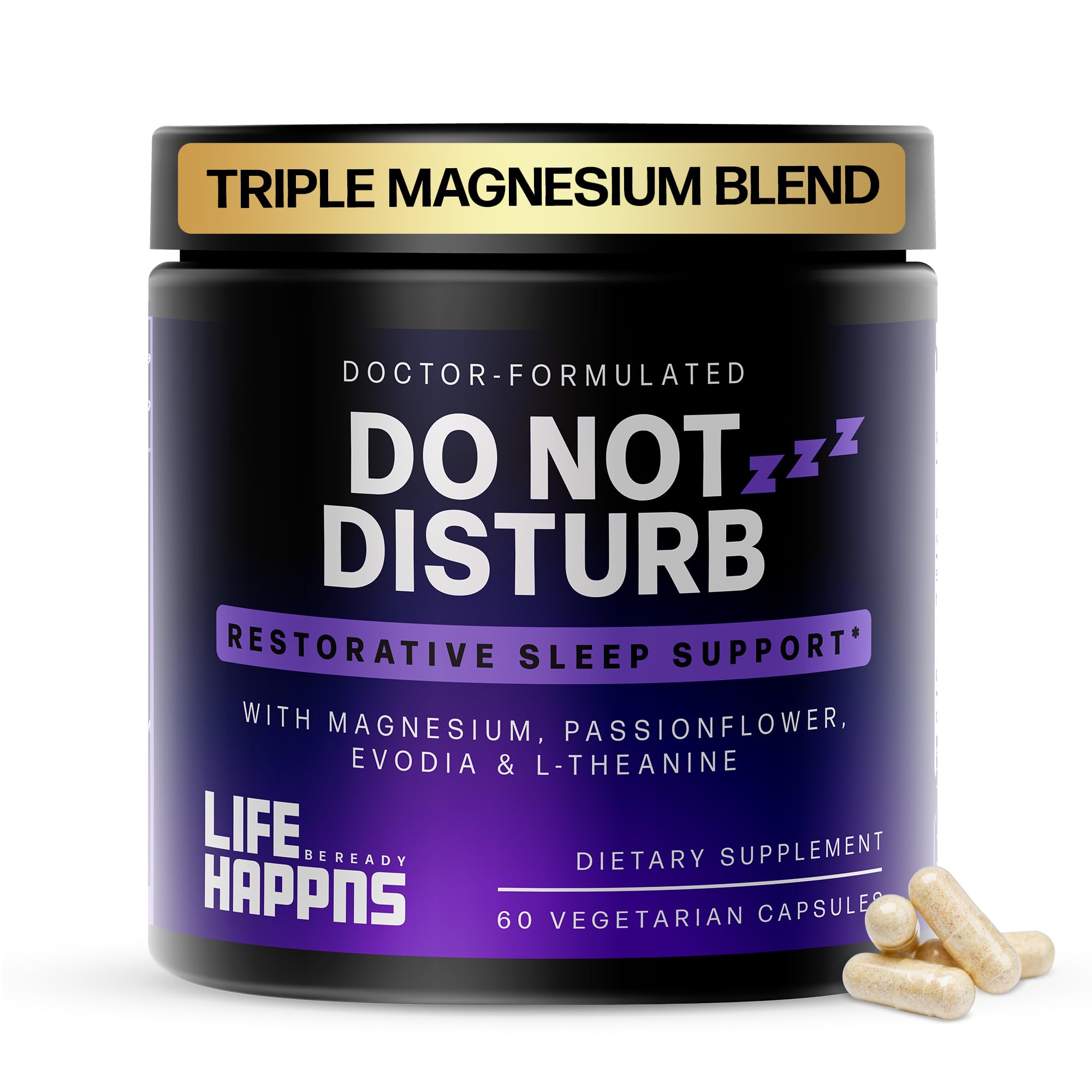 LIFE HAPPNS BE READY Calm Magnesium Glycinate Complex 90 Capsules front view