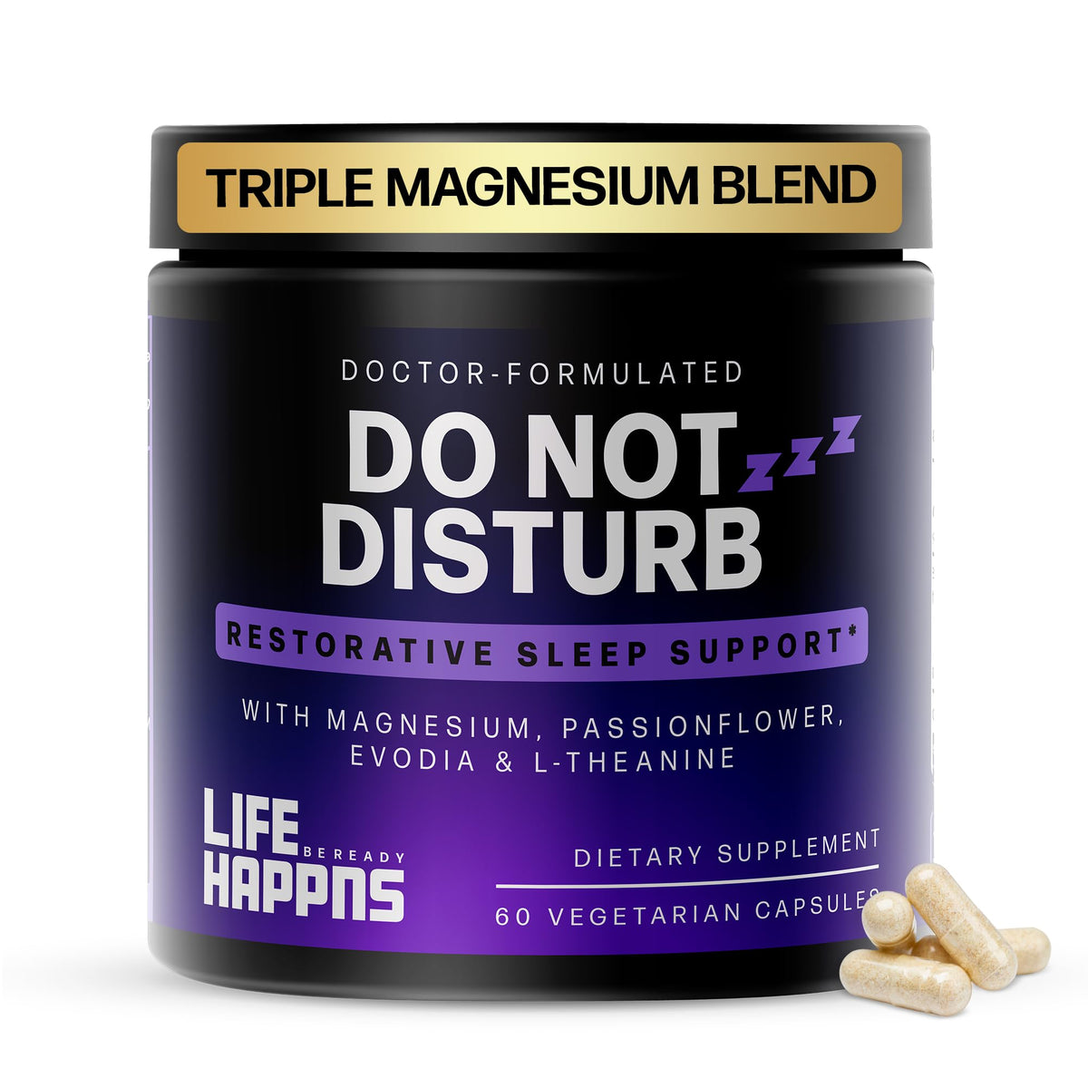 LIFE HAPPNS BE READY Calm Magnesium Glycinate Complex 90 Capsules front view