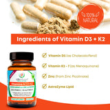 Life Infused Vitamin D3 + K2 90 capsules side view
